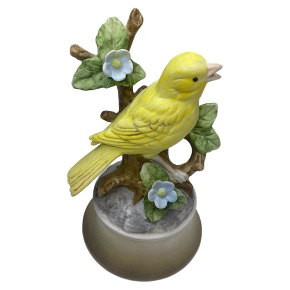 Yellow Canary on Limb Shafford Music Box Figurine Vintage - Picture 5 of 11